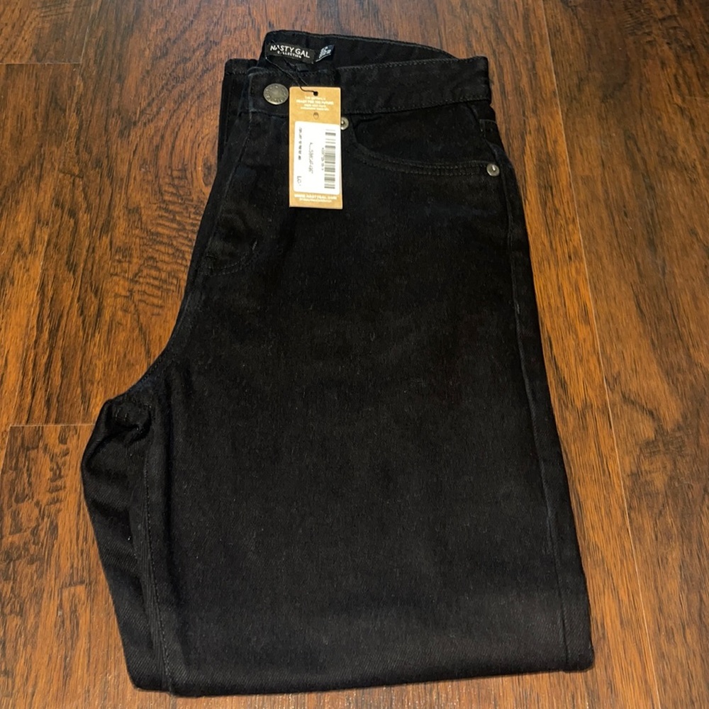 Organic denim high waisted mom jeans